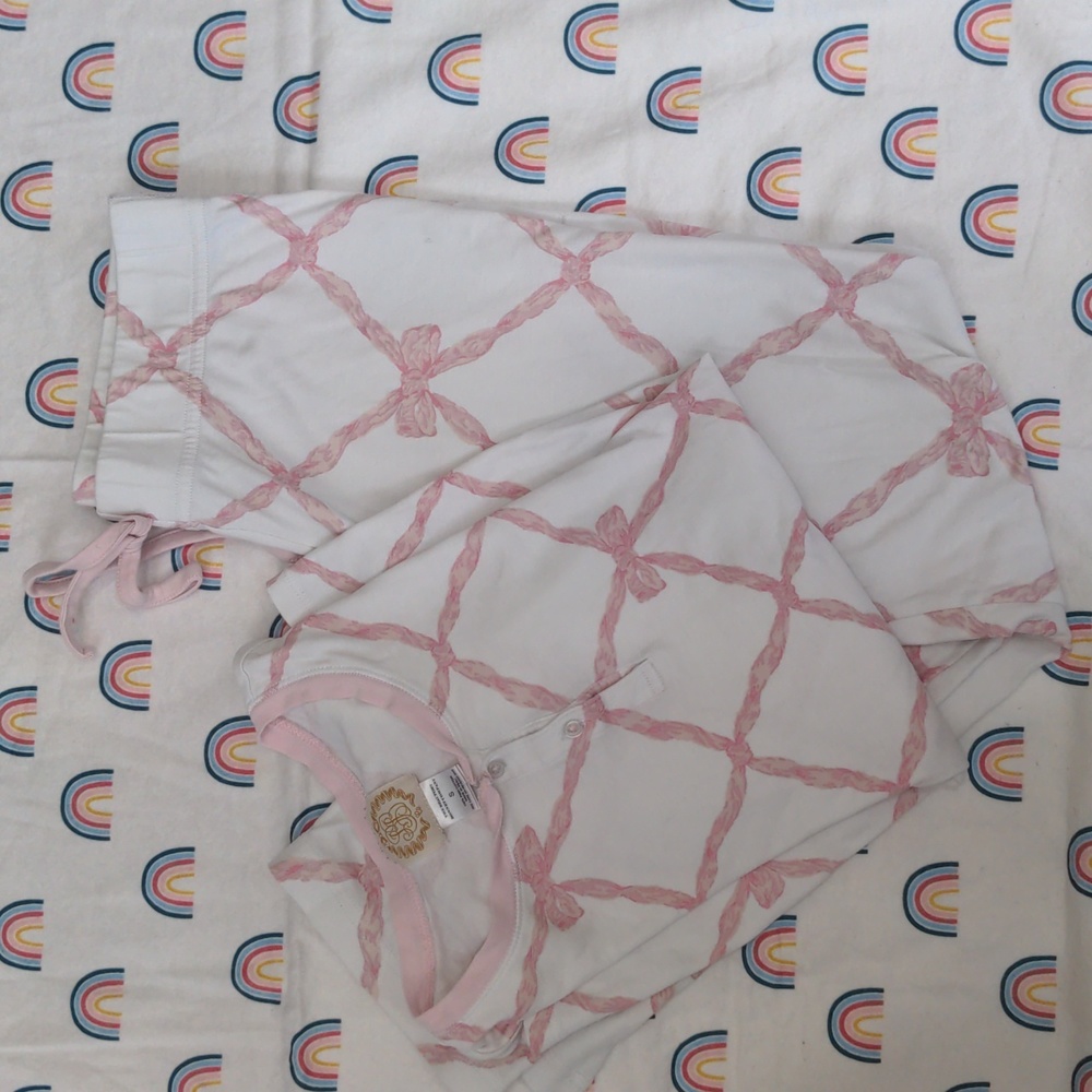 Belle Meade Bow Pima Cotton Pajamas Small